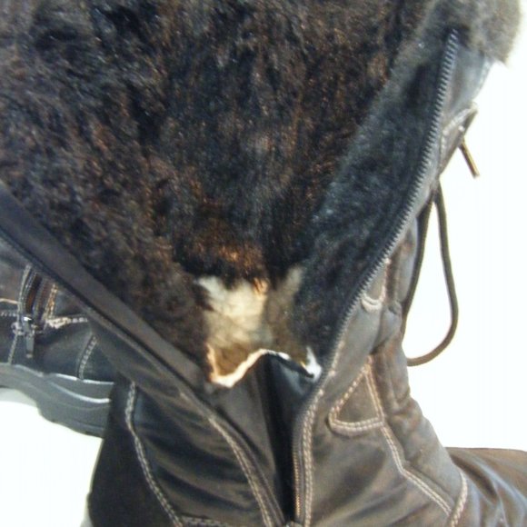 Ladies Winter Black Zip Boots Faux Fur - Picture 7 of 9